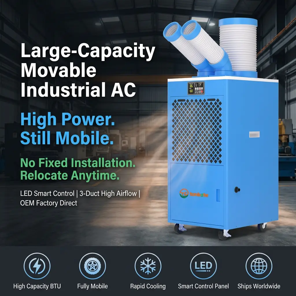 OEM/ODM ポータブル産業用 AC ユニットキャスターホイール倉庫サーバールーム緊急一時冷却機